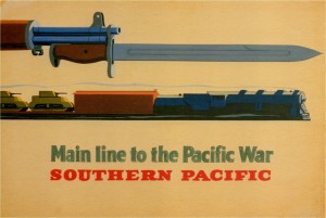 Main line to the Pacific War Southern Pacific vintage poster